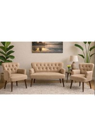 Resim Çay Seti Ofis Mobilya Bej 