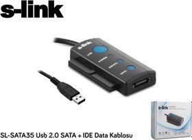 Resim SL-SATA35 Usb 2.0 to Sata + ıde Data Çevirici S-Link