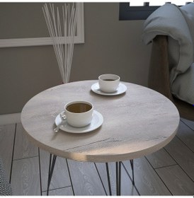 Resim Sandalf Yan Sehpa & Metak Ayaklı Servis Sehpası Deniz Meşe 