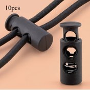 Resim 10 Paket Siyah Plastik Bağcıklı Ayar Kilidi, Elastik Kordon Kilidi Giyim Aksesuarları İçin Uygun 