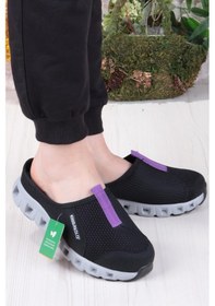 Resim Fort King Diya Anatomik Rahat Esnek Memory Foam Taban Sabo Terlik Kadın Terlik Siyah - Mor 