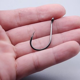 Resim 100 adet / Kutu Balıkçılık saç tokası Iseama Daire Carp Gözü Balıkçılık saç tokası Seti Boyut 6-12# Halka Göz Balıkçılık saç tokası Tek Jig saç tokası 