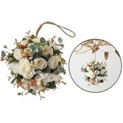 Resim Jokmae Beyaz Çiçek Topu İle Nikah Süsleme Seti 