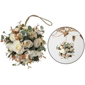 Resim Jokmae Beyaz Çiçek Topu İle Nikah Süsleme Seti 