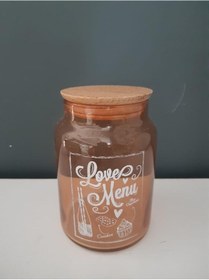 Resim TANTİTONİLOVE MENU DESENLİ ROSE GOLD CAM KAVANOZ 890 ML 