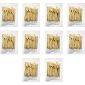 Resim Ahşap Yassı Tutamaklı Saplı Çöp Şiş - Boy : 12 Cm. - 100 Adetlik 10 Paket 