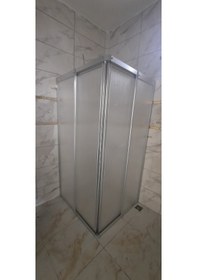 Resim Girayduşakabin 70x100 Parlak Profil Mika Köşe Girişli Kabin Gümüş 