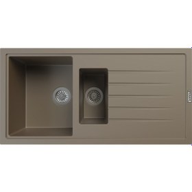 Resim Polex Cristalüx Granit Evye P-01 Toprak 1.5 Gözlü Tezgah Altı Ve Tezgah Üstü Mutfak Evyesi 99x49.5 CM 