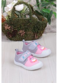 Resim Fort 3356 Gz Kuş Figürlü Anaokulu Kreş Ev Kız Çocuk Keten Panduf Ayakkabı Pembe 