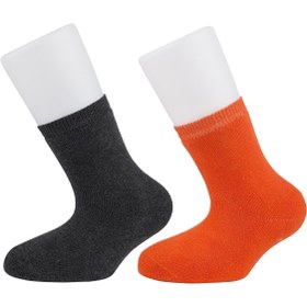 Resim Moyra Socks 2'li Taban Baskılı Renkli Havlu Çocuk Soket Çorap 