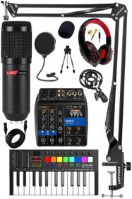 Resim Hype Store LASTVOİCE Stüdyo Ekipmanları Midi Live Paket-1 Ses Kartlı Mikser Midi Klavye BM800 Mikrofon Kulaklık 