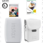 Resim Instax mini Link 3 Beyaz Akıllı Telefon Yazıcısı Beyaz Çanta ve 20'li mini Film 