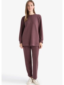 Resim Defacto Regular Fit Beli Lastikli Eşofman Altı E1954ax25aupr512 Mor-pr512 