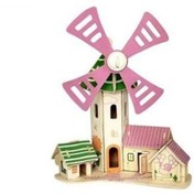 Resim pazariz Pazarız 3d Ahşap Puzzle Yapboz Maket Yel Değirmeni Boyanabilir 54 Parça 