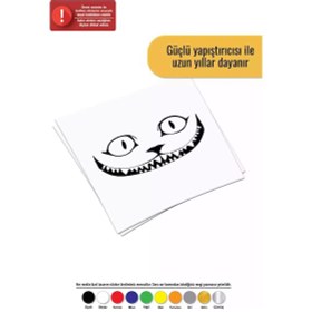 Resim Gülen Kedi Sticker Oto Motor Laptop Duvar Folyo Sticker 15 X 9 Cm 