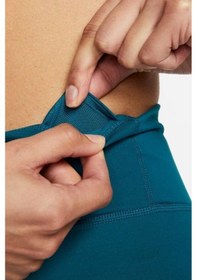Resim Nike One Luxe Leggings Tigh Fit Lazer Kesim Soft Yumuşak Toparlayıcı Tayt Petrol Mavisi 
