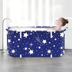 Resim Taşınabilir Katlanır Spa Küveti 1 Adet, Yastıklı - Sırt Desteği Bulunan Yerden Tasarruflu Spa Küveti, Elektrik Gerekmez, Ev Kullanımı İçin İdeal, Noel ve Cadılar Bayramı için Mükemmel Hediye 