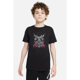 Resim Qivi Mayhem Band Baskılı Unisex Çocuk Siyah T-Shirt 
