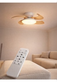 Resim Orbus Vl6s Uzaktan Kumandalı Modern Led Tavan Vantilatörü - Hız Ve Işık Ayarı Çok Renkli 
