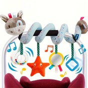 Resim ABD'den Spiral Peluş Bebek Oto Koltuğu ve Bebek Arabası Oyuncakları - Yenidoğandan 3 Yaşa Kadar Karma Renkli Kumaşlı Mobil - Etkileşimli Beşik, Portbebe ve Taşıyıcı Aktivite Seti - Unisex Bebek Hediyesi 