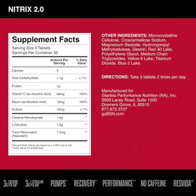 Resim BSN NITRIX 2.0 Creatine Citrulline Resveratrol Muscle Recovery 90 Tablet 