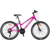 Resim Kron XC75 - 24" MTB LADY - 13 - 21 VİTES - V.B - MAT SİYAH - GRİ/PEMBE 