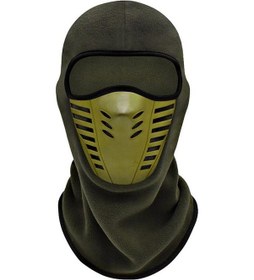 Resim Ordu Yeşili Motosiklet Maskesi Polar Termal Yüz Maskesi Sıcak Sürme Balaclava Biker Kış Tutmak 