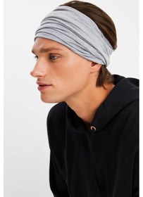 Resim Butikgiz Erkek 4 Fonksiyonlu Koruyucu Pamuklu, Esnek, Terletmez, Bandana, Boyunluk, Maske - Tek Ebat / Açık Gri Açık Gri 