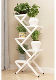 Resim Rio Metal Ahşap Saksılık Çiçeklik Beyaz Diğer 