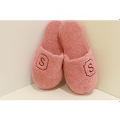 Resim S Harf Havlu Banyo Ev Otel Lohusa Terliği Kalın Taban Terlik 