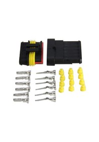 Resim 100 Adet 6 Pin Süper Seal Konnektör Su Geçirmez Oto Dişi Erkek 