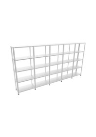 Resim 5 Katlı 5'li Galvaniz Çelik Raf - Depo, Arşiv, Kiler, Dosya, Market Rafı 43x60 Cm-200 Cm-0.70 Mm 