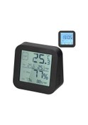 Resim Wezone Siyah Dörtlü Fonksiyonlu Masaüstü Cihaz: İç Mekan Sıcaklık Nem Ölçer, Saat Ve Geri Sayım Ekranı Pil Yok 