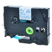 Resim Brother TZE-133 12 mm Şeffaf Üzeri Mavi Laminasyonlu Etiket 