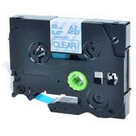 Resim Brother TZE-133 12 mm Şeffaf Üzeri Mavi Laminasyonlu Etiket 