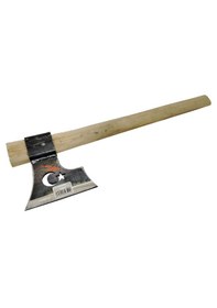 Resim Balta Nacak Ay Yıldızlı Ahşap Saplı Kamp Baltası Odun Kırma Balta 