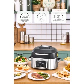 Resim Geniş Hacimli 6 Kişilik Airfryer ve Izgara Makinesi, Sağlıklı ve Pratik Kullanım 