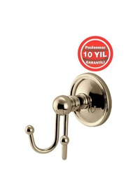Resim Çelik Banyo Paslanmaz Pirinç Bella Bornozluk Askılık Altın Gold Sarı 