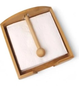 Resim Storemax Bambu Lüks Peçetelik Kare, Rüzgar Koruma Aparatlı Doğal Bambu Peçetelik – Şık ve Dayanıklı Tasarım (18CM x 18CM x 5cm) 