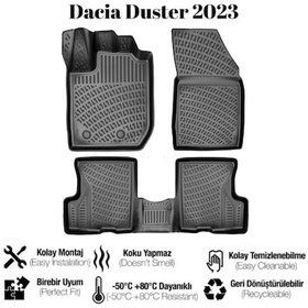 Resim Dacia Duster 4wd 2023 İle Uyumlu Araca Özel 3d Havuzlu Paspas Takımı A+ Kalite 1 Adet 