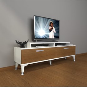 Resim Decoraktiv Ekoflex 4 Slm Silver Tv Ünitesi Tv Sehpası - Beyaz - Ceviz 