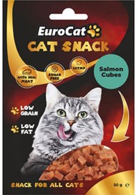 Resim Eurocat Salmon Cubes Yetişkin Kedi Ödülü 50 G 