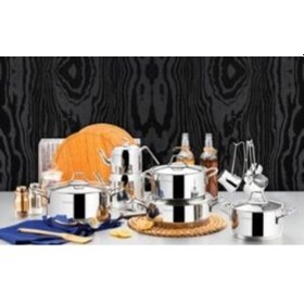 Resim Evimsaray Çeyiz Seti Paslanmaz Çelik 16 Parça Fiore Sade Gri 