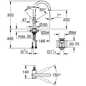 Resim Grohe Atrio Tek Kumandalı Lavabo Bataryası 1/2" L-Boyut - 24362DC0 Antrasit 