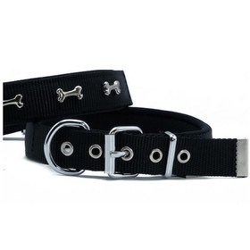 Resim Doggie Konfor Dokuma Kemikli Boyun Tasması Siyah 2.5 42-50 Cm Dsbt-2562 L Çok Renkli 