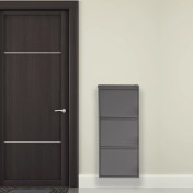 Resim Mobilya Pratik 3'lü Metal Ayakkabılık - Antrasit Gri 