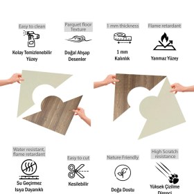 Resim Kendinden Yapışkanlı Parke Yer Kaplaması Pvc Parke Beyaz Huş Antik 40X40 cm 0,64 M²/4 Adet 