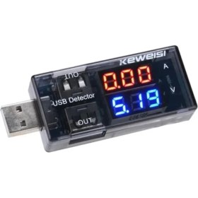 Resim Çift USB Voltmetre Akım Ölçüm Aleti, Güç ve Akım Takibi 