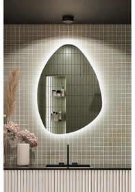 Resim Fawdecor Led Üçgen Model Dekoratif Duvar Aynası 60 X 80 Beyaz 