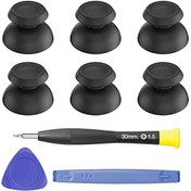 Resim 6 x PS5 Denetleyicisi için Yedek Parmak Çubuğu, Analog Joystick Kavrama Yedek Parçaları, Playstation 5 Dualsense Denetleyicisi için Onarım Kiti ile, Siyah 